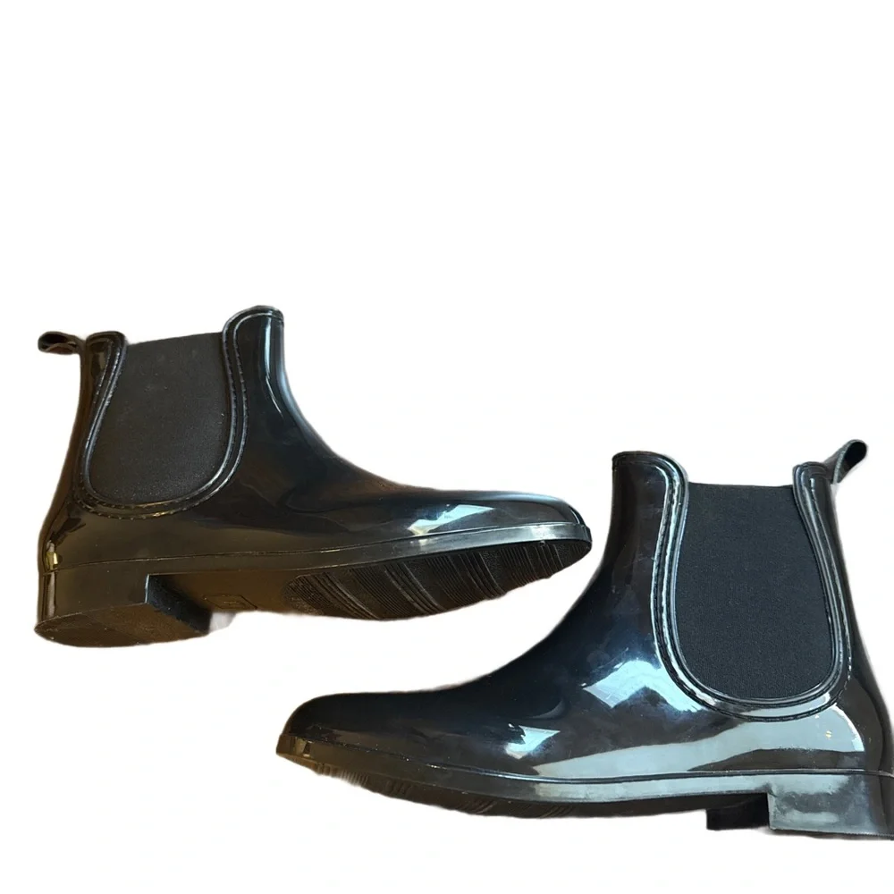 Henry Ferrera Shiny Black Rain Footwear Womens size 10